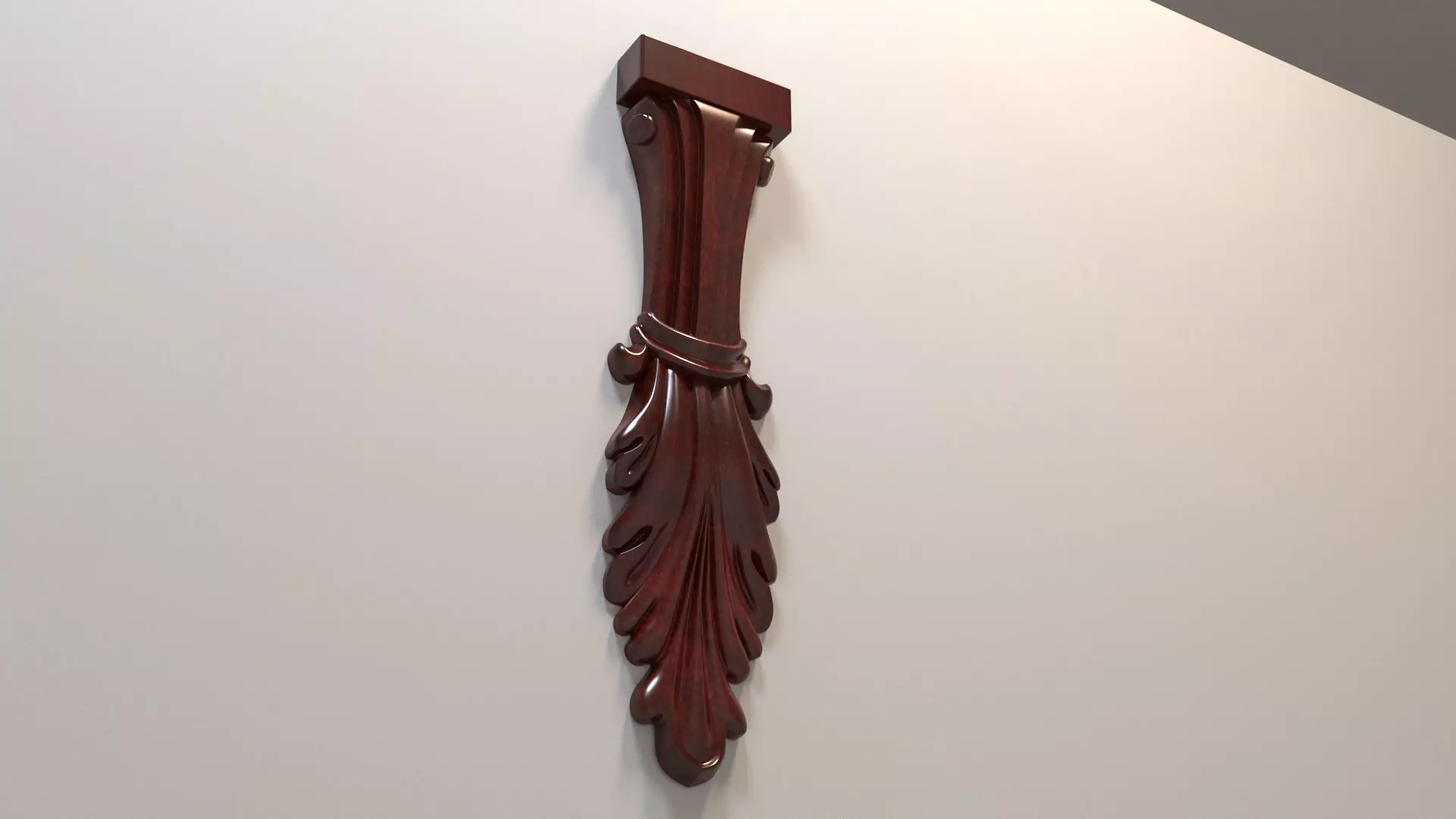 Patterns ornately carved piece of wood hanging on wall 3D model