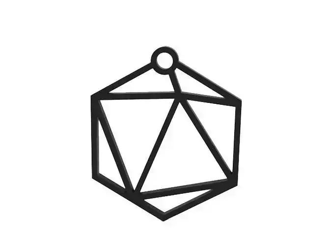 Earring geometric shape hanging from chain