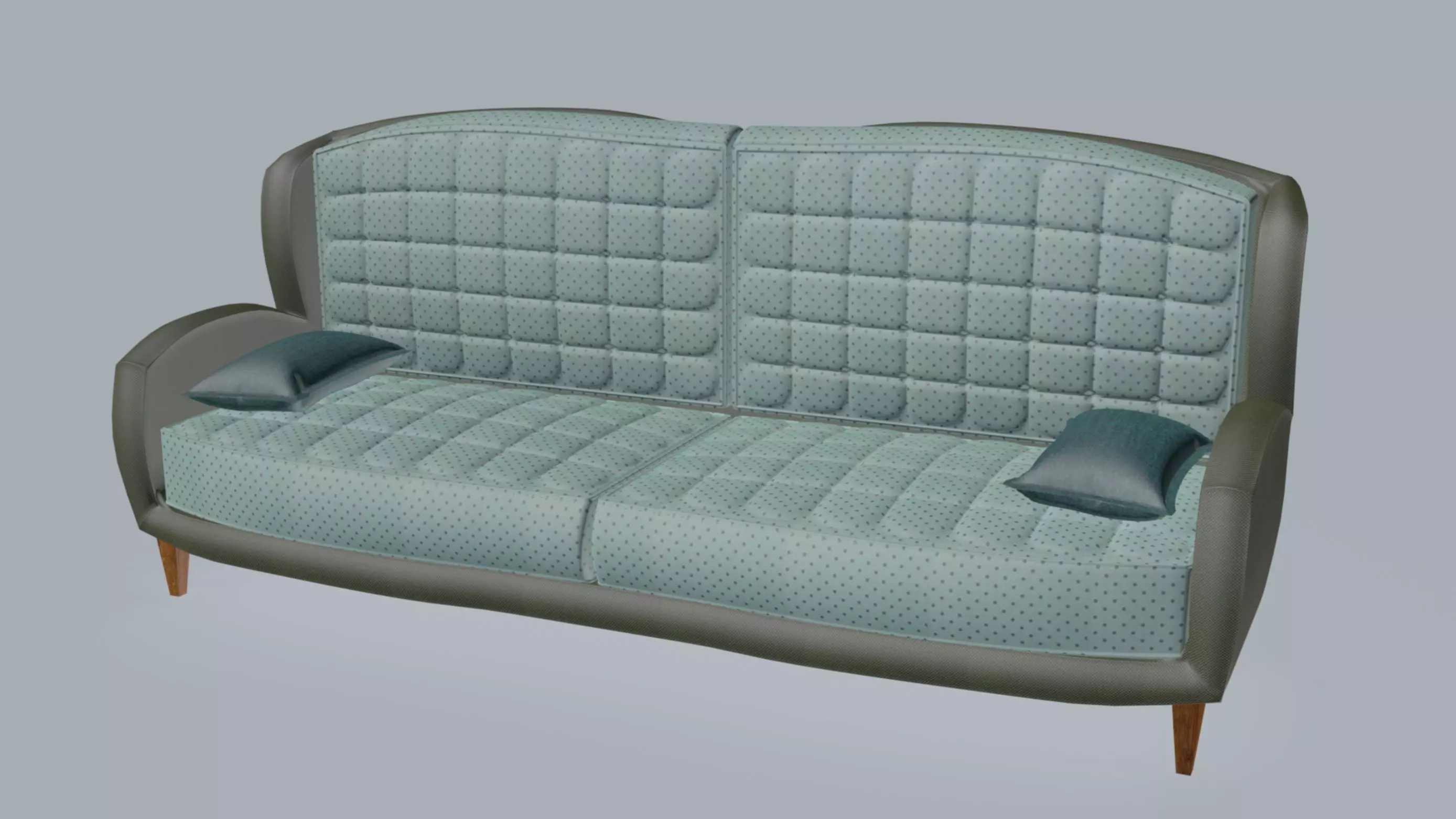Chesterfield smoothed shape sofa 3D model