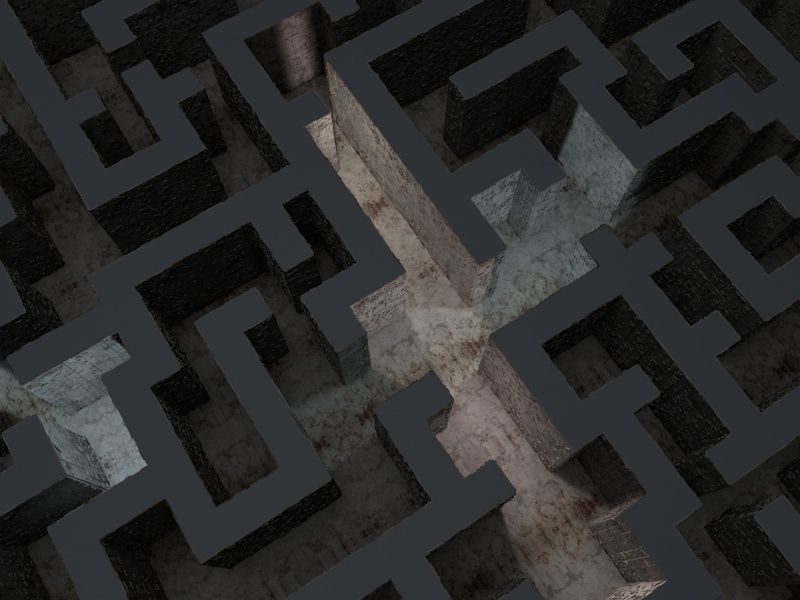 Sci-FI Labyrinth Low-poly 3D model_1