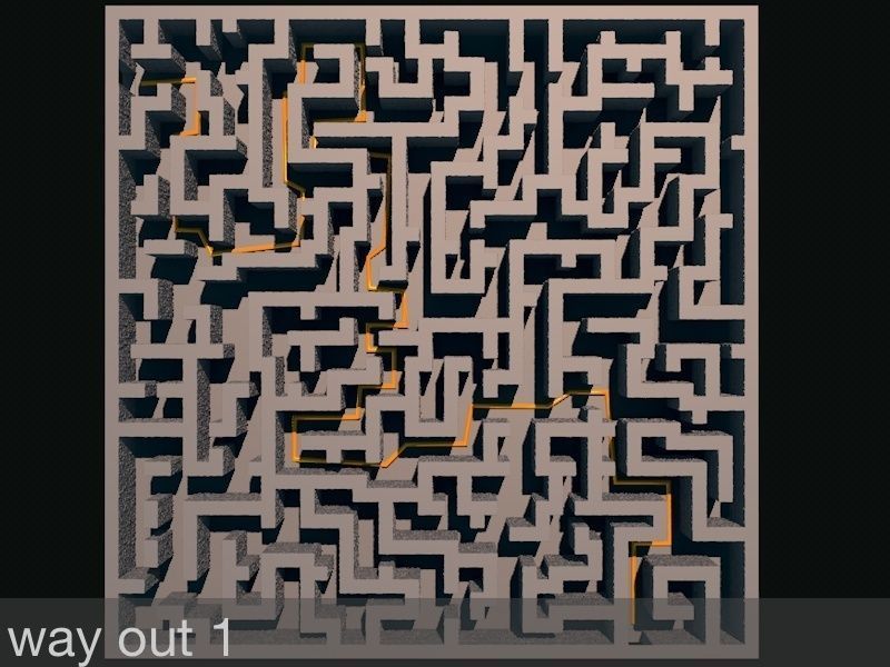 Sci-FI Labyrinth Low-poly 3D model_5