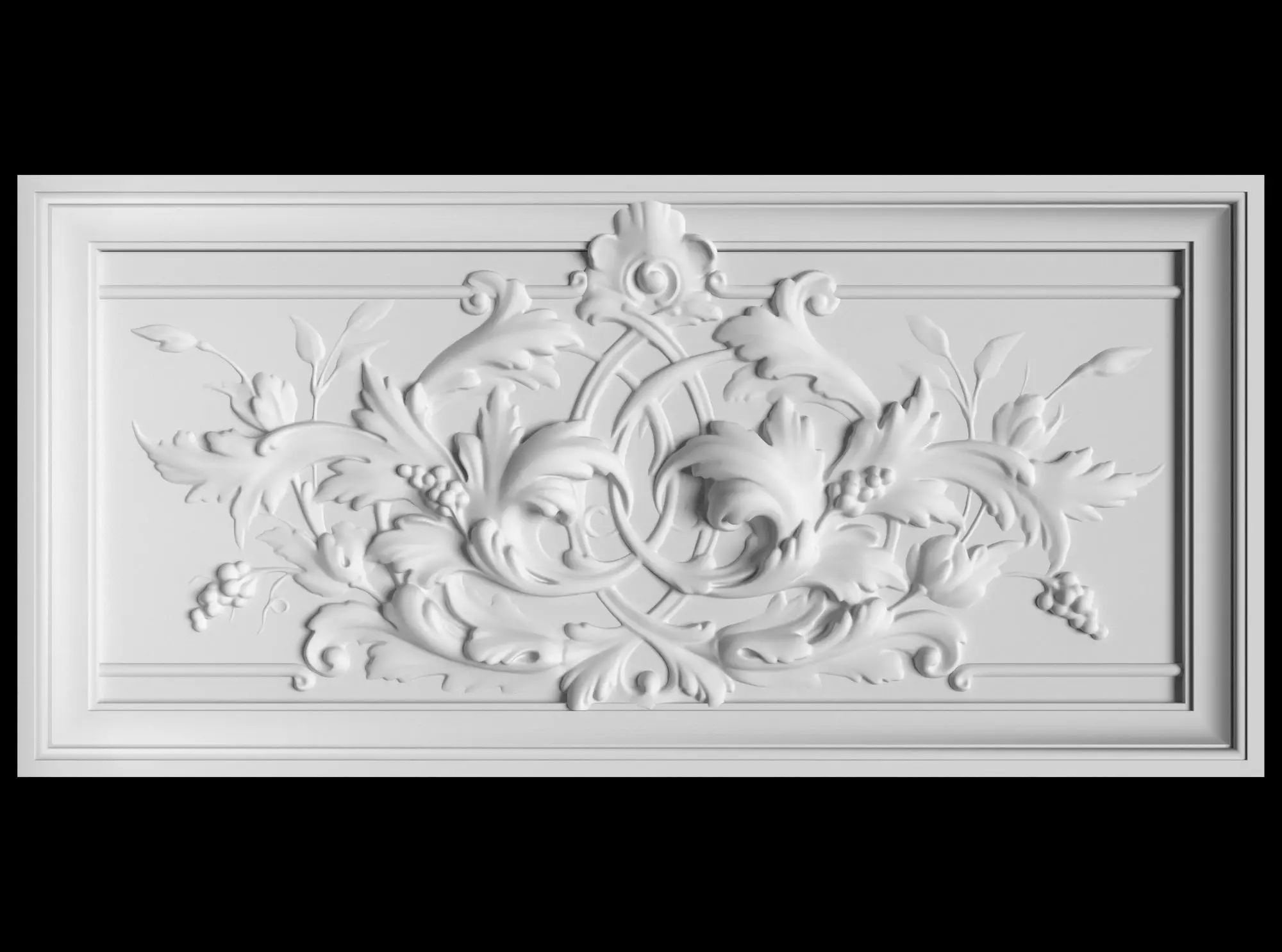 decorative panel Low-poly 3D model_0