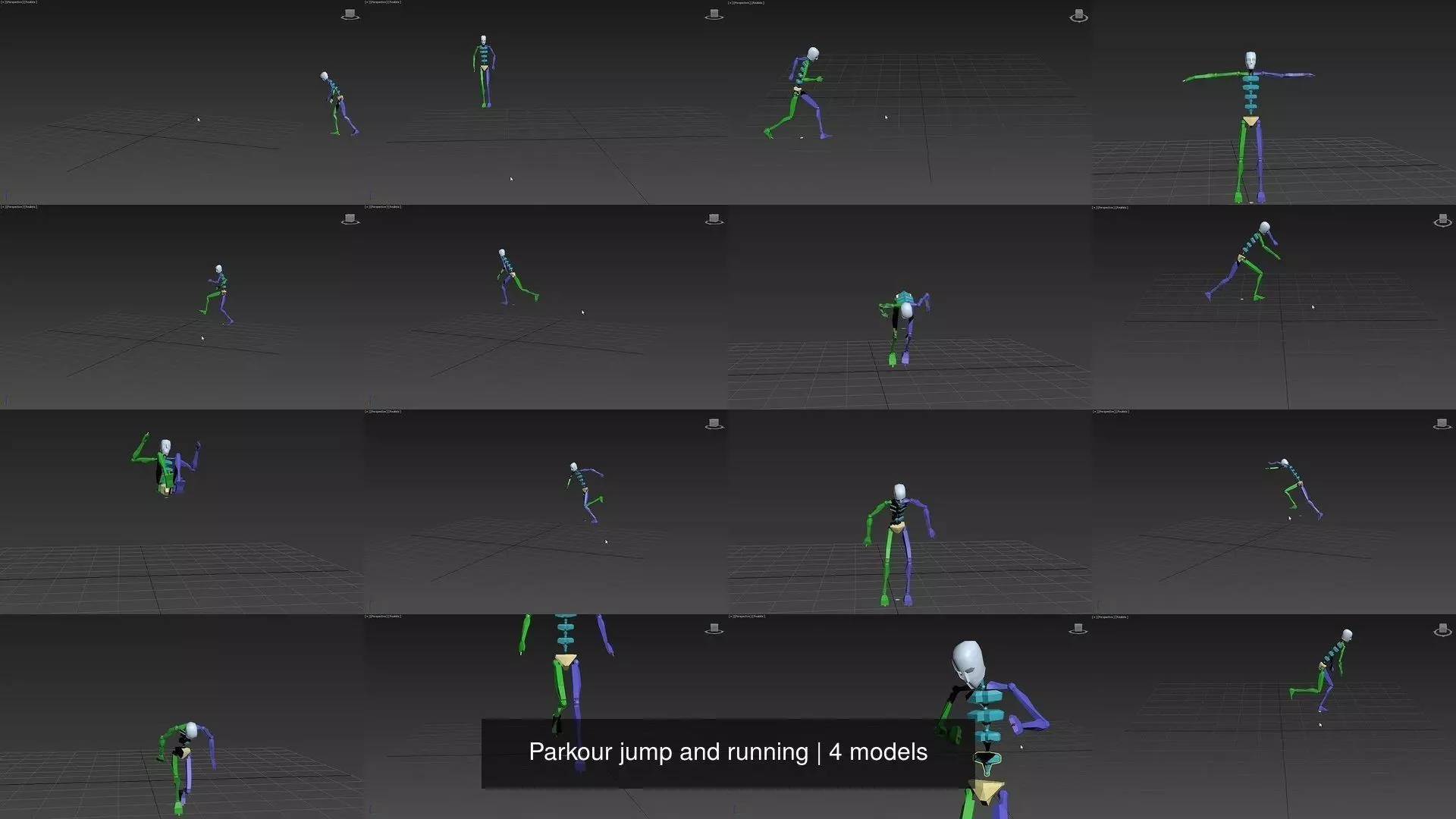 Parkour jump and running 3D Model Collection_0