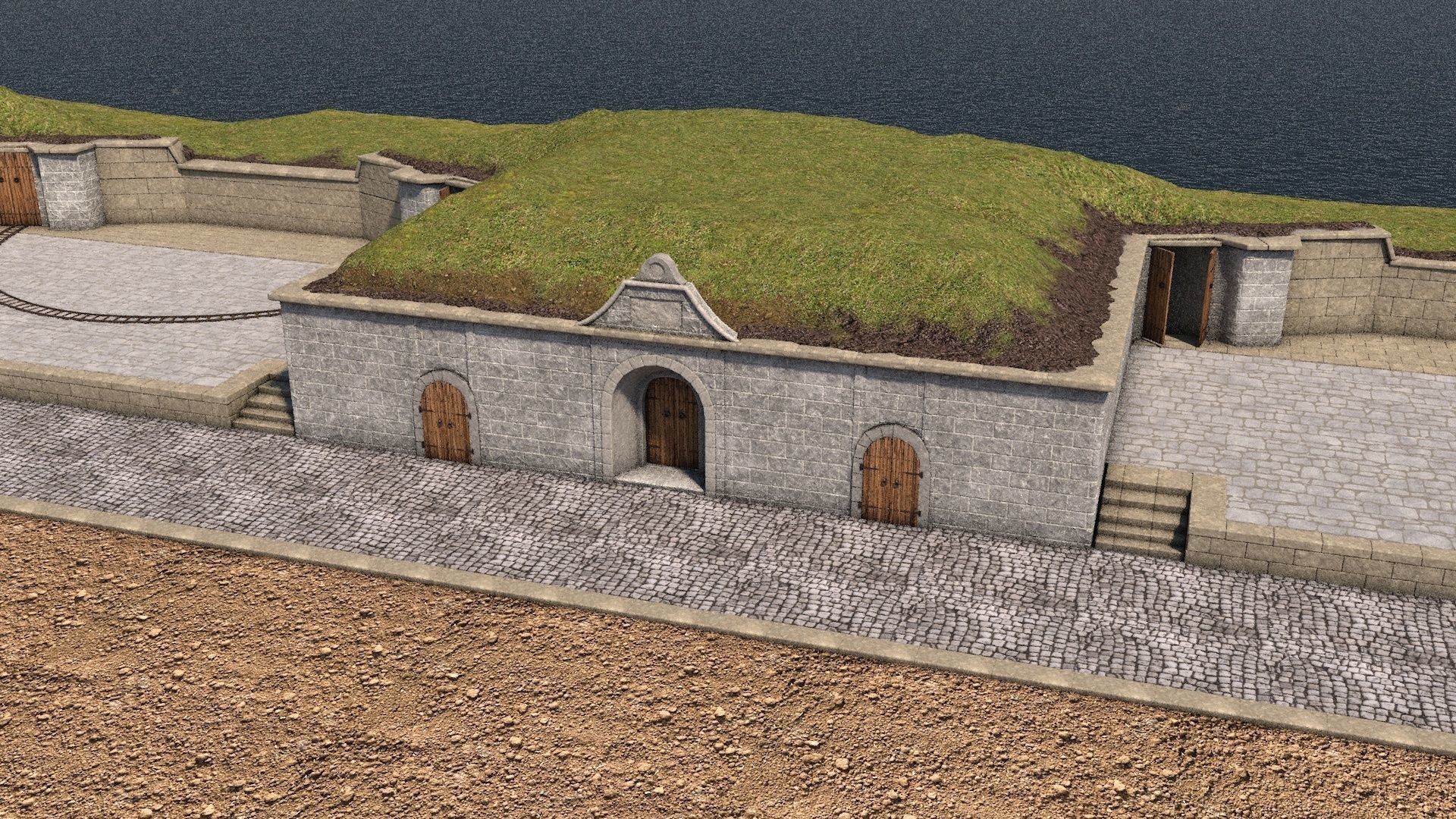 TABYA stone building in desert 3D model_4