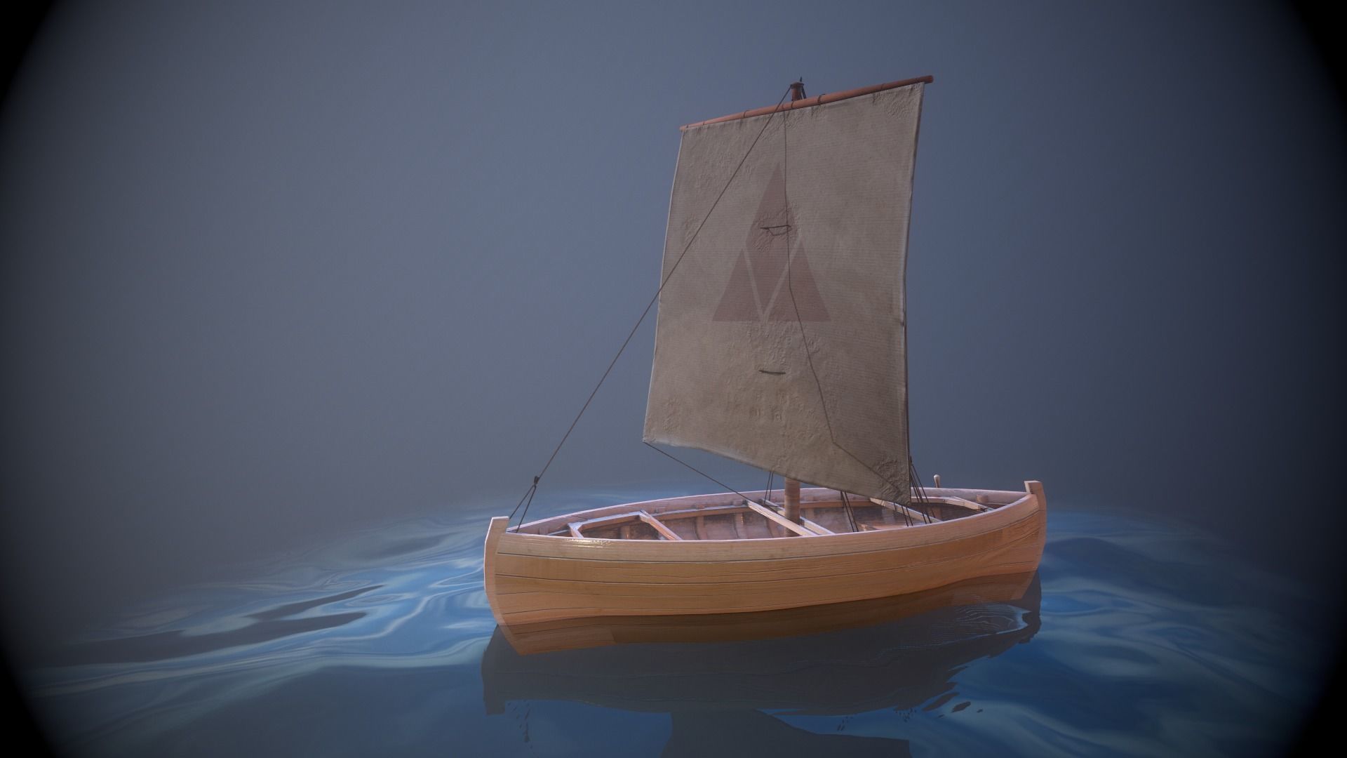  Knarr - Medieval Sailboat  Low-poly 3D model_21