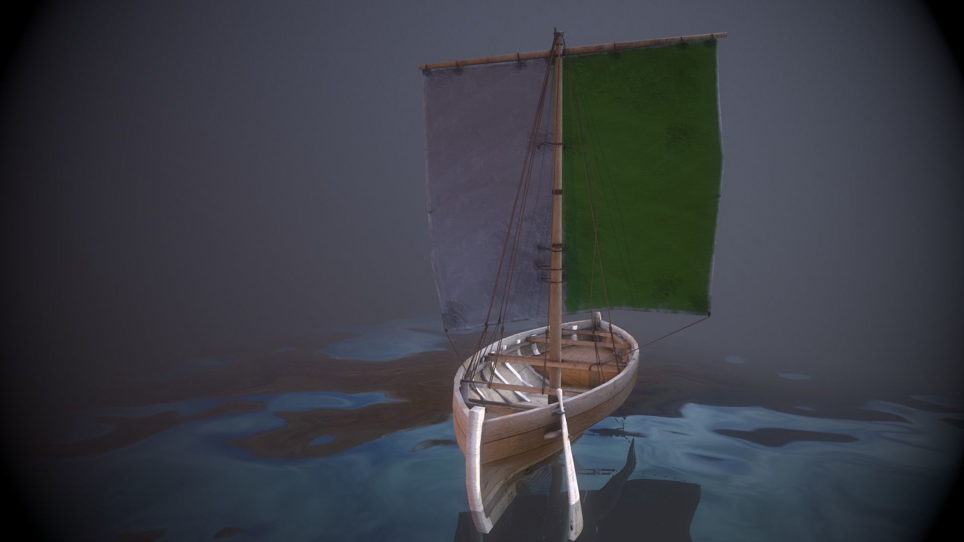 Knarr - Medieval Sailboat  Low-poly 3D model_12