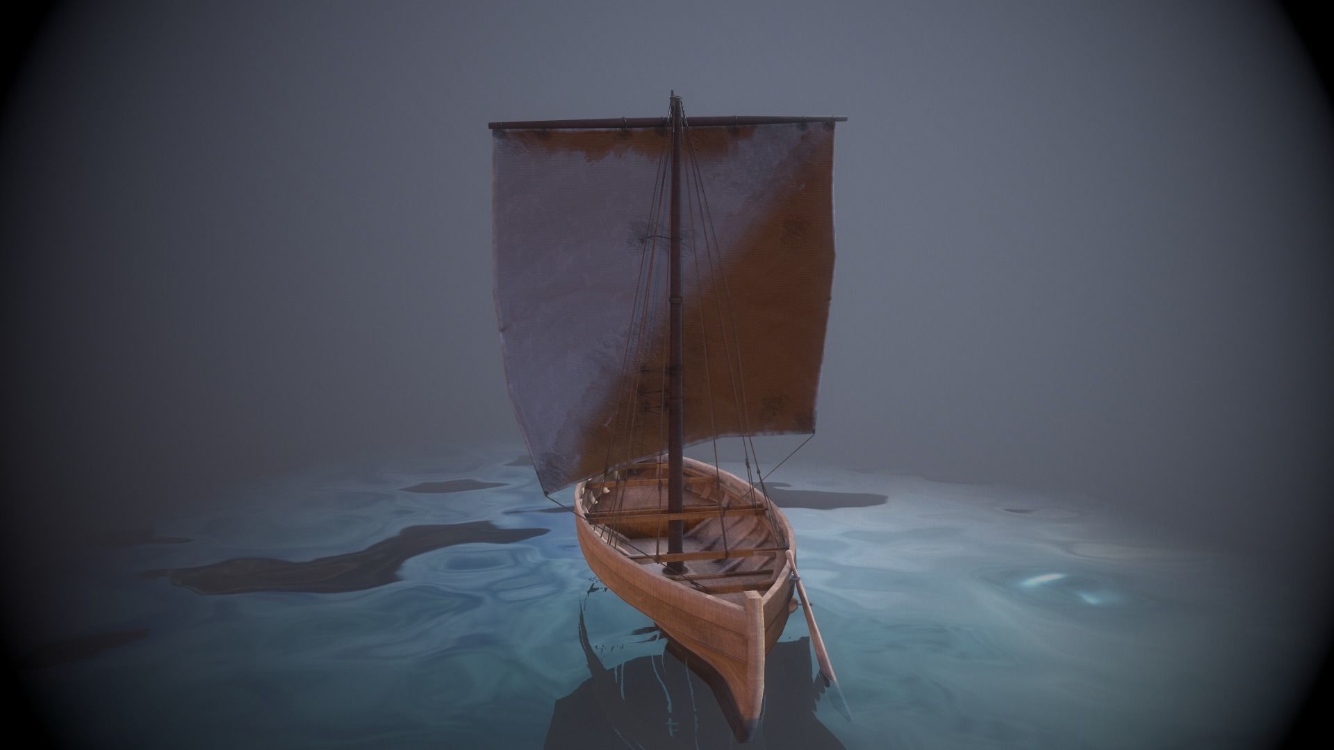  Knarr - Medieval Sailboat  Low-poly 3D model_16