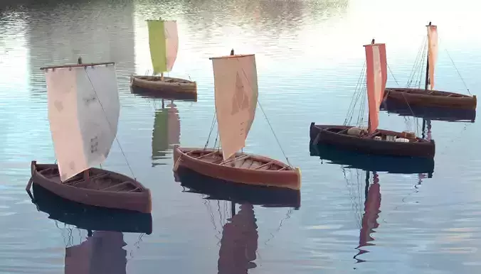  Knarr - Medieval Sailboat 