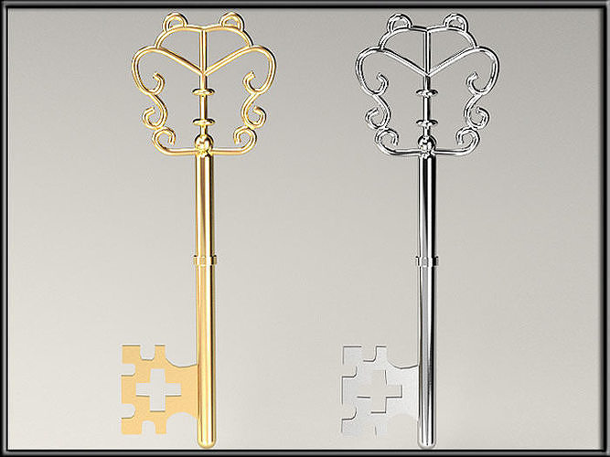 Fancy Key Low-poly 3D model