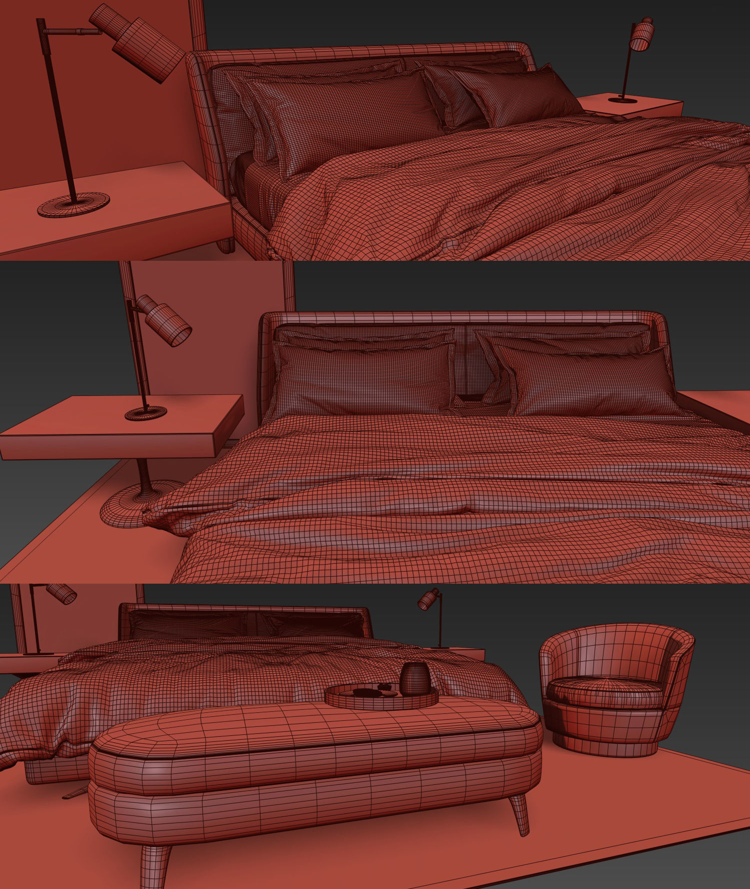 Bed Spencer 3D model_3