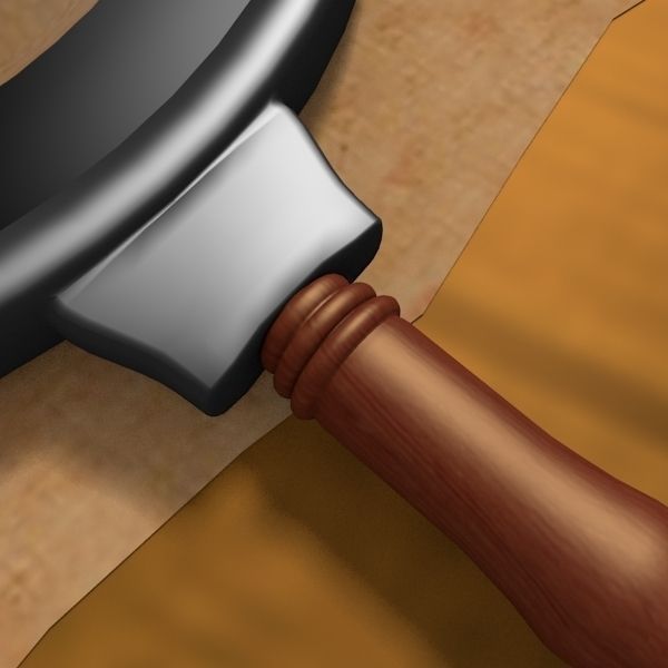 Magnifier egyptian magnifying glass on piece of paper 3D model_2