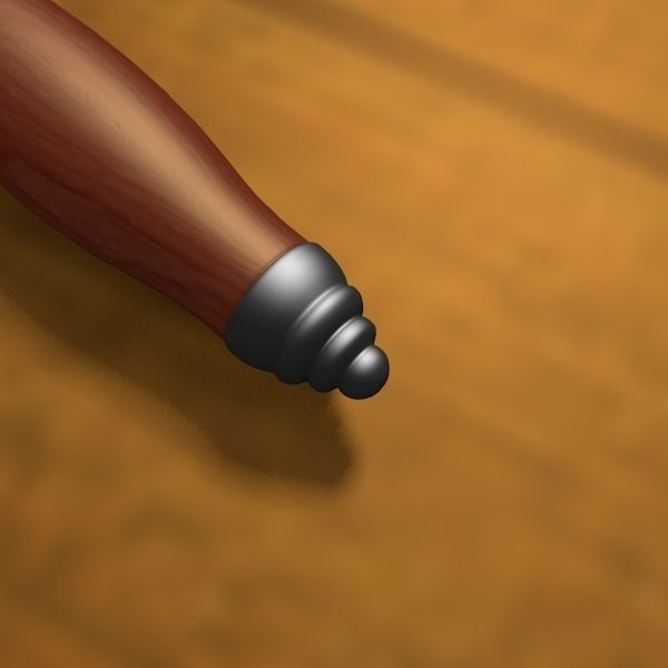 Magnifier egyptian magnifying glass on piece of paper 3D model_3