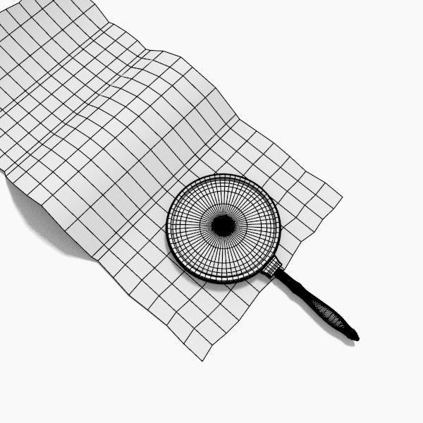 Magnifier egyptian magnifying glass on piece of paper 3D model_5