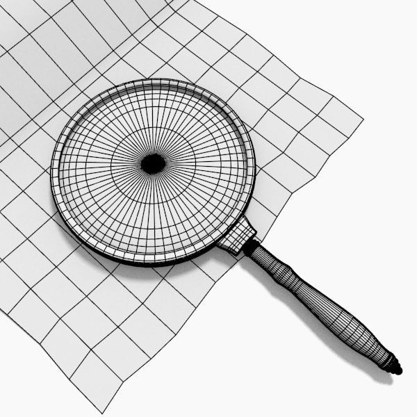 Magnifier egyptian magnifying glass on piece of paper 3D model_4