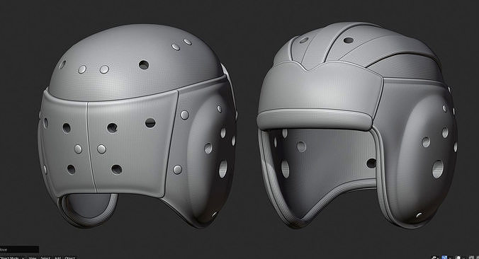 1930s Leather Football Helmet 3D print model