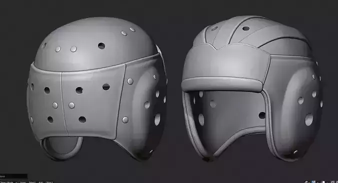 1930s Leather Football Helmet 3D print model