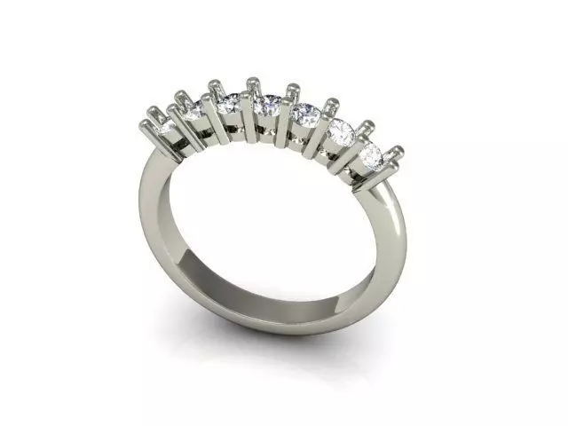 7 stones ring 1 Free 3D print model