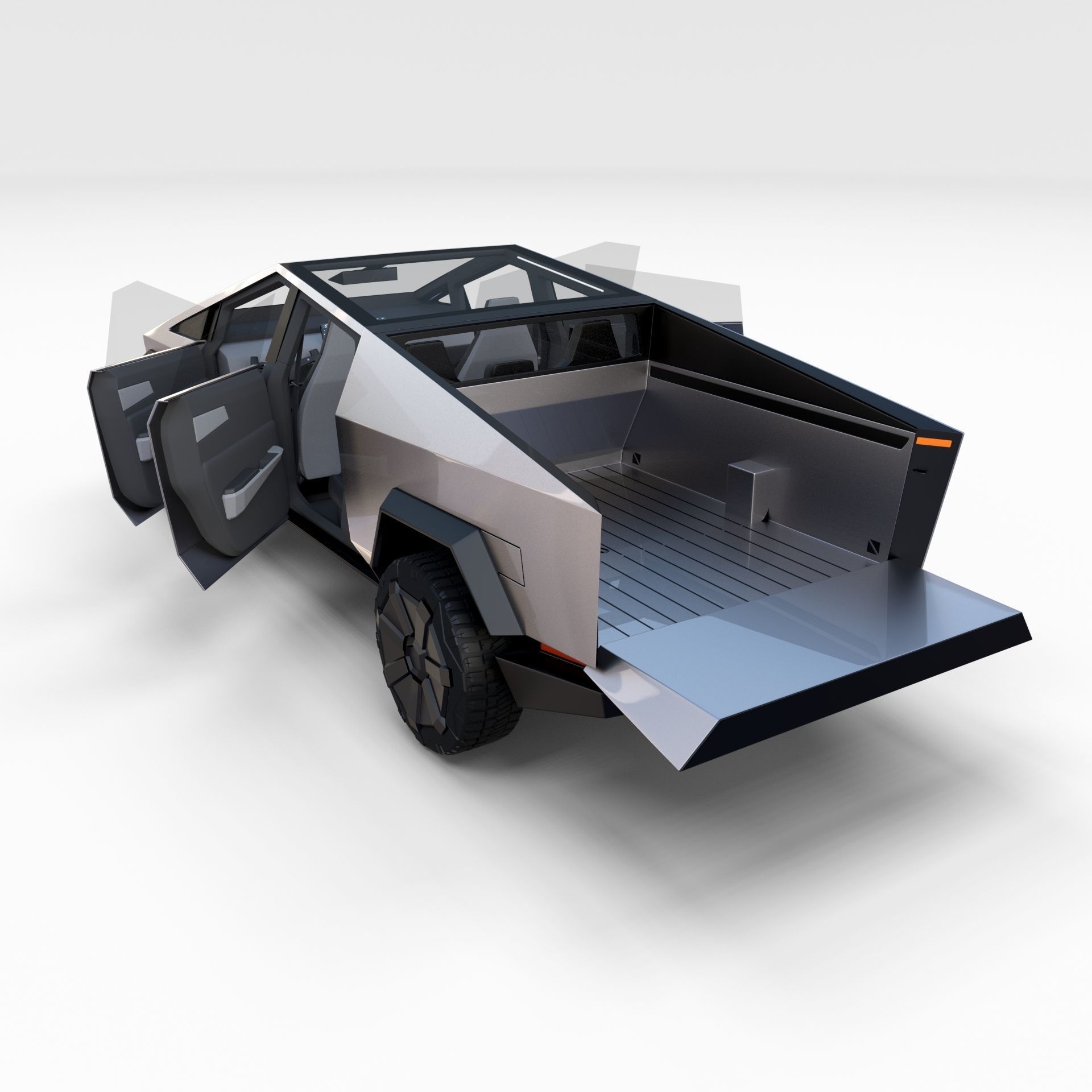 Tesla Cybertruck with interior 3D model_28