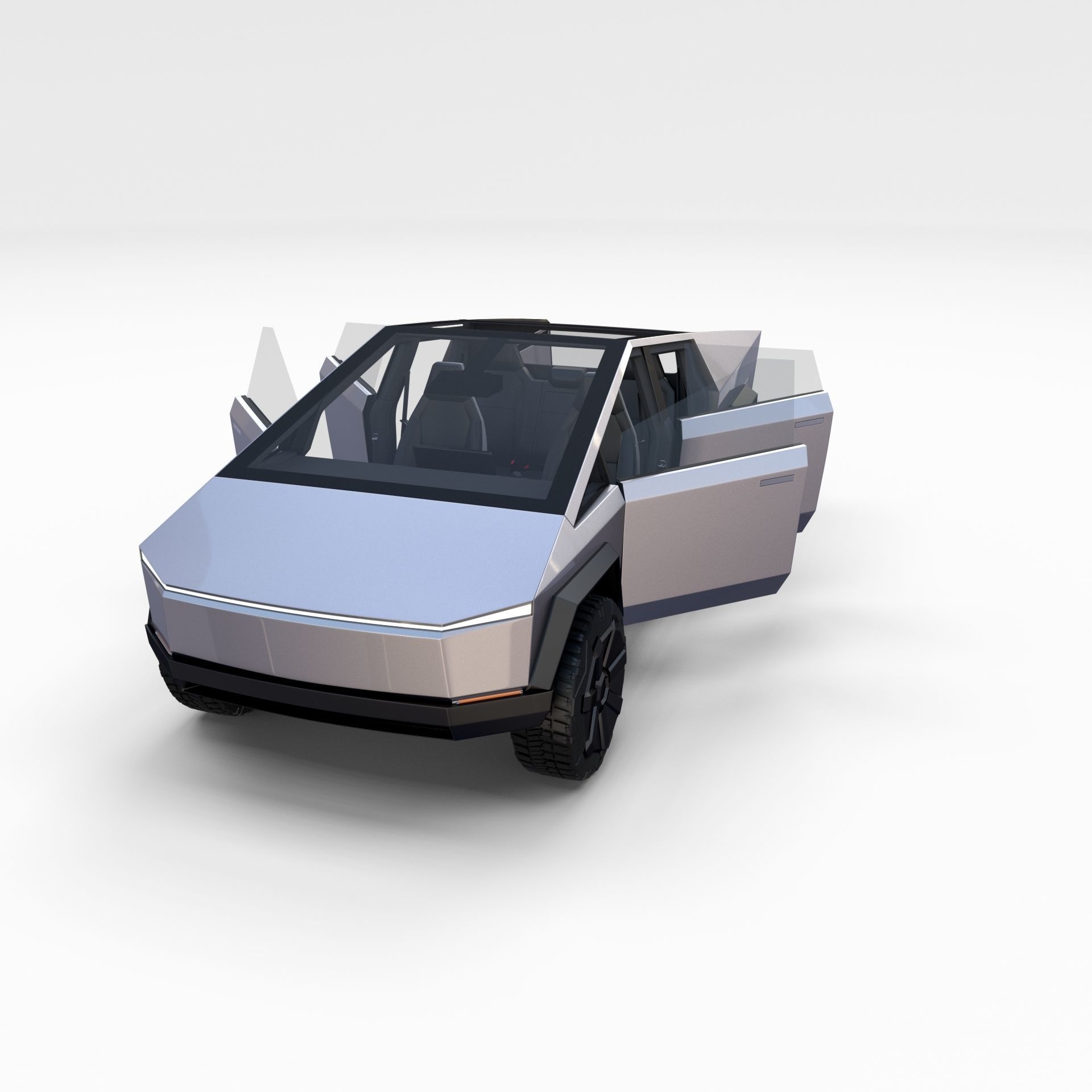 Tesla Cybertruck with interior 3D model_24