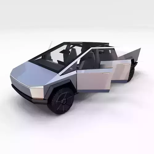 Tesla Cybertruck with interior 3D model