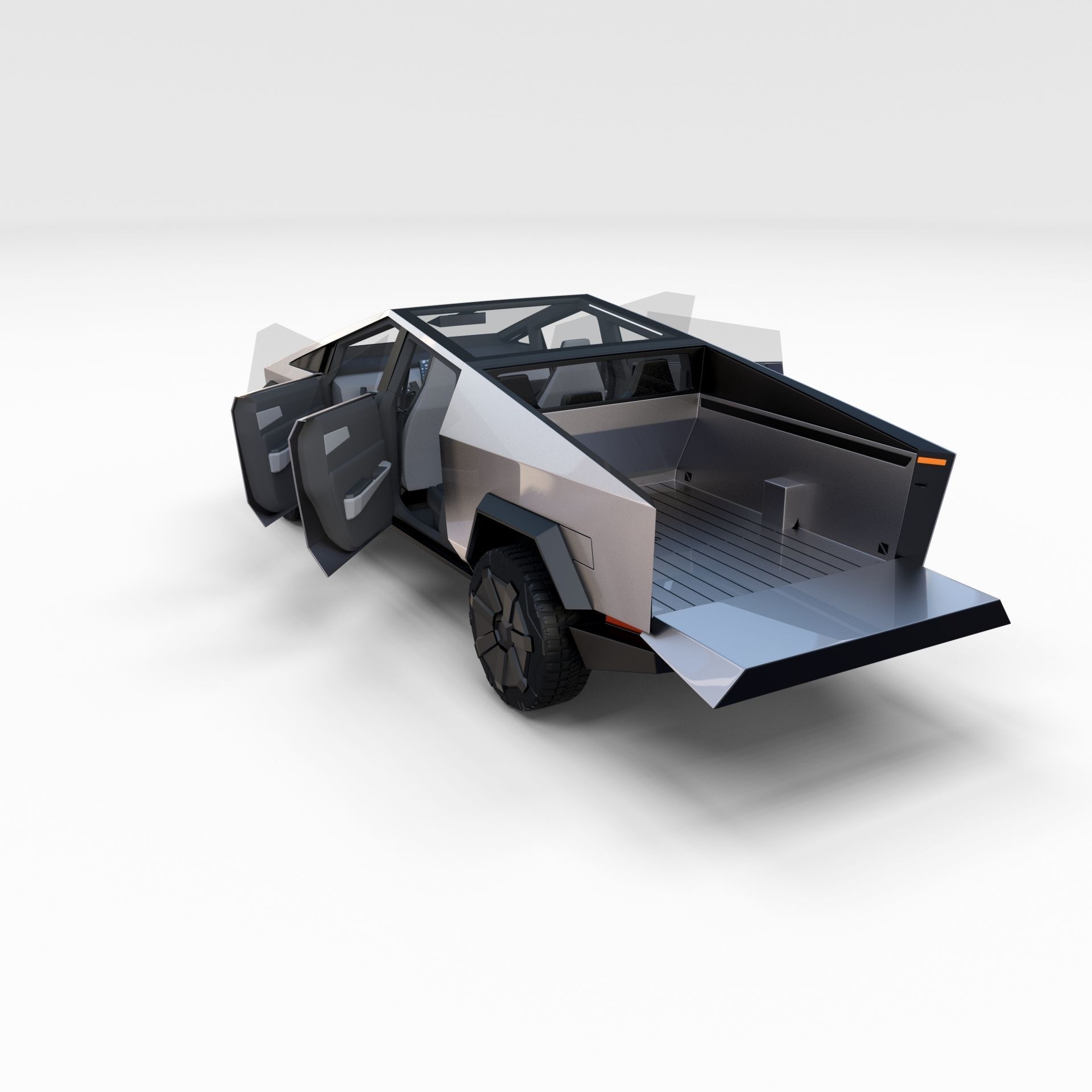 Tesla Cybertruck with interior 3D model_25