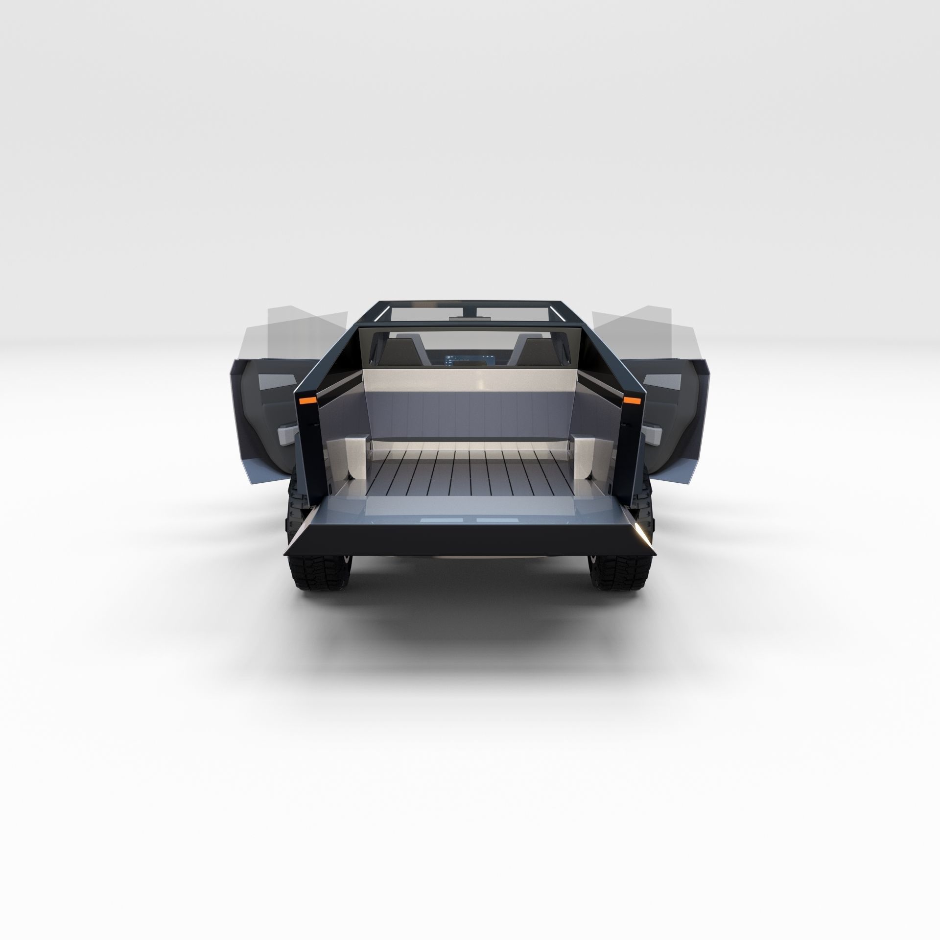 Tesla Cybertruck with interior 3D model_22
