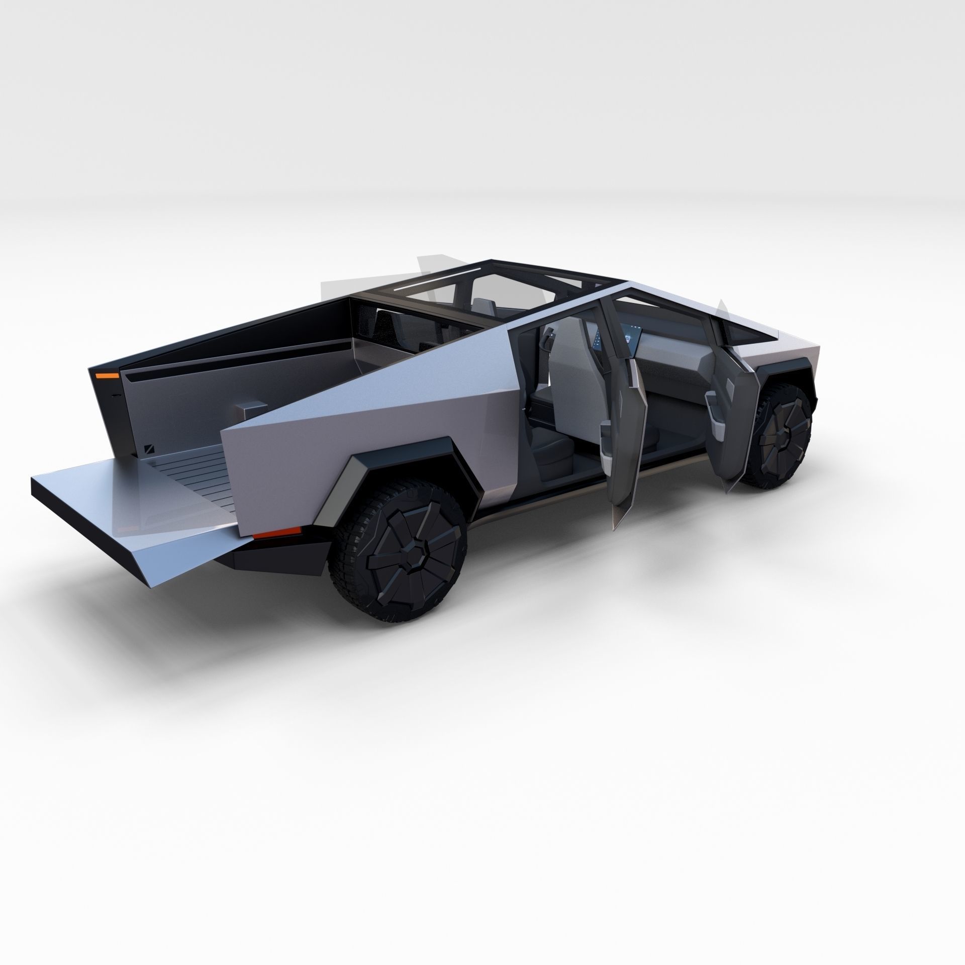 Tesla Cybertruck with interior 3D model_26