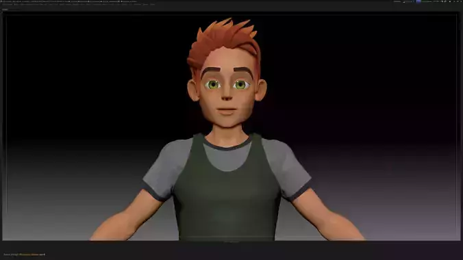 ZBrush Stylized Character Boy Base Mesh - Blue Boy Style 2