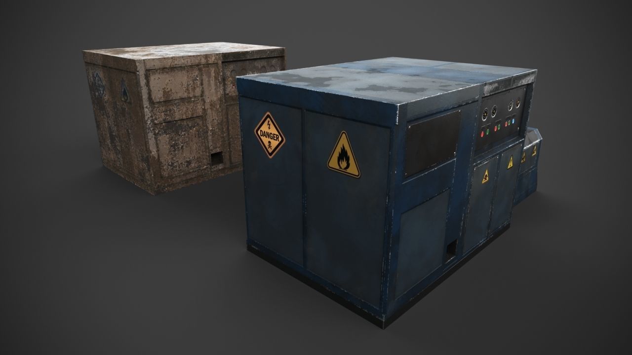 Machinery device Low-poly 3D model_8