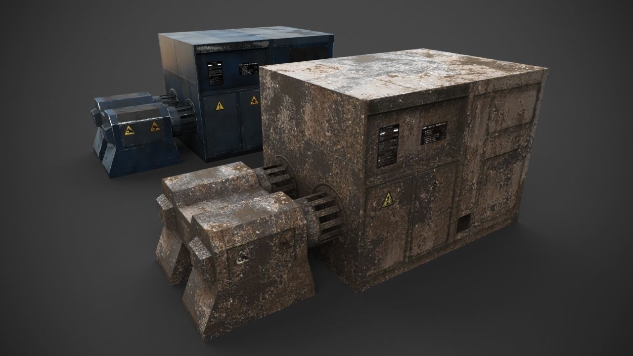 Machinery device Low-poly 3D model_4