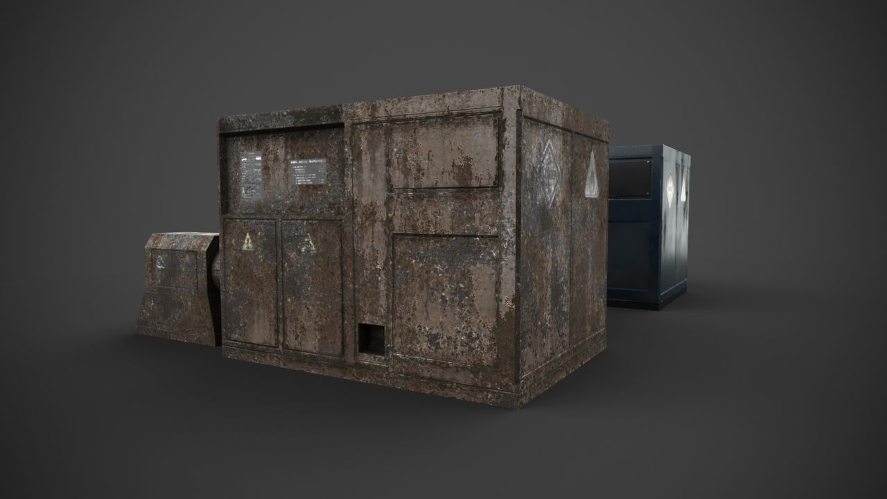 Machinery device Low-poly 3D model_5