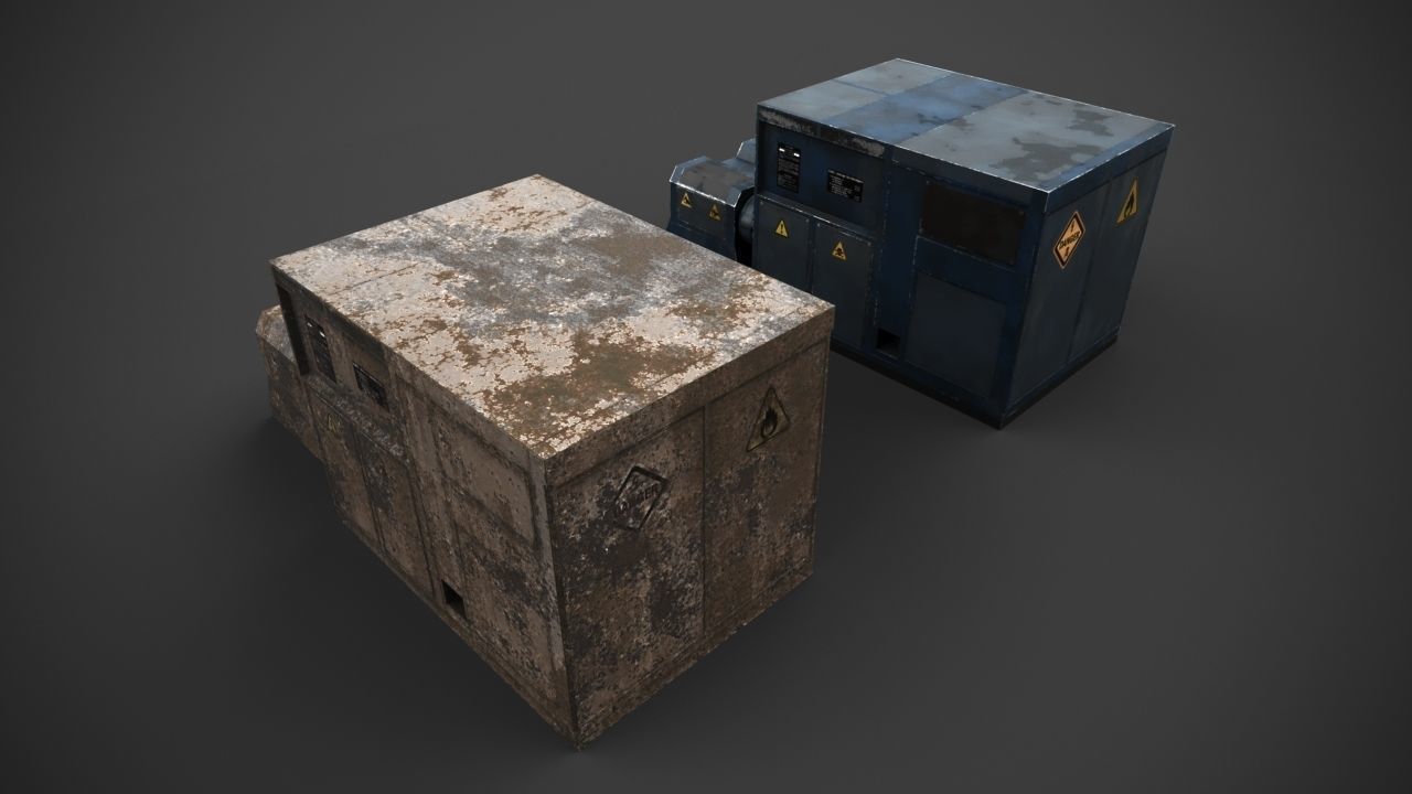 Machinery device Low-poly 3D model_7