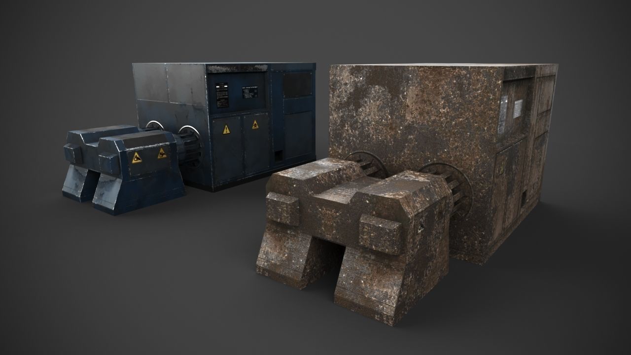 Machinery device Low-poly 3D model_3