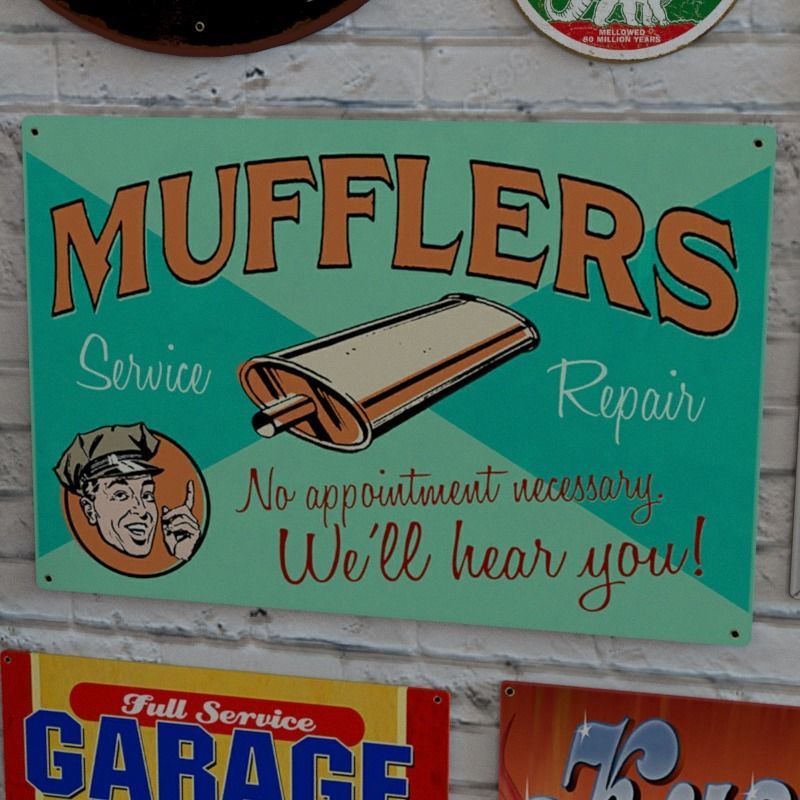 VINTAGE SIGNS PACK - SERVICE PARTS AND GARAGE Low-poly 3D model_14