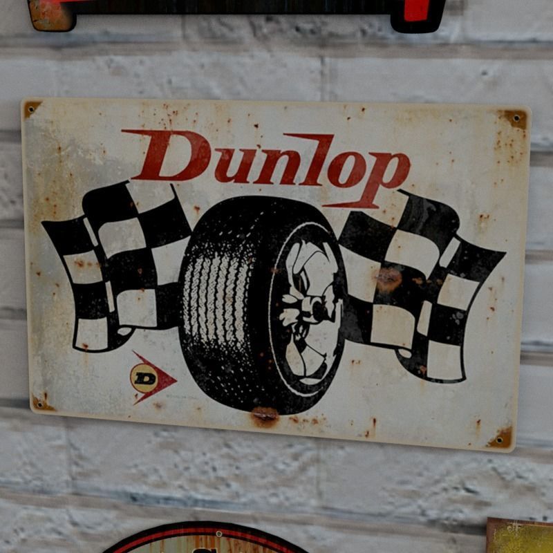 VINTAGE SIGNS PACK - SERVICE PARTS AND GARAGE Low-poly 3D model_7