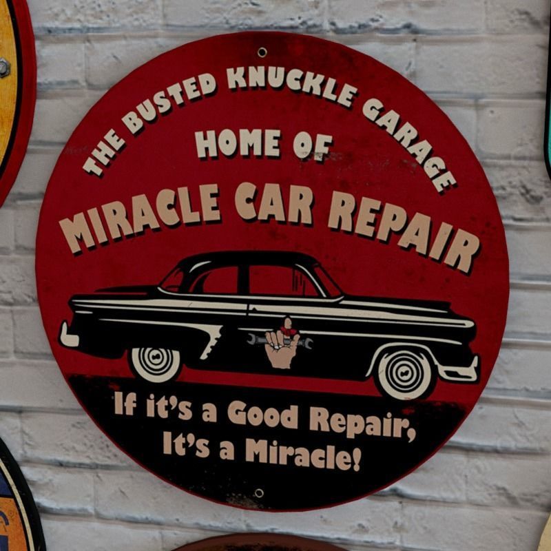 VINTAGE SIGNS PACK - SERVICE PARTS AND GARAGE Low-poly 3D model_21