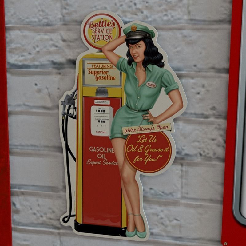 VINTAGE SIGNS PACK - SERVICE PARTS AND GARAGE Low-poly 3D model_11