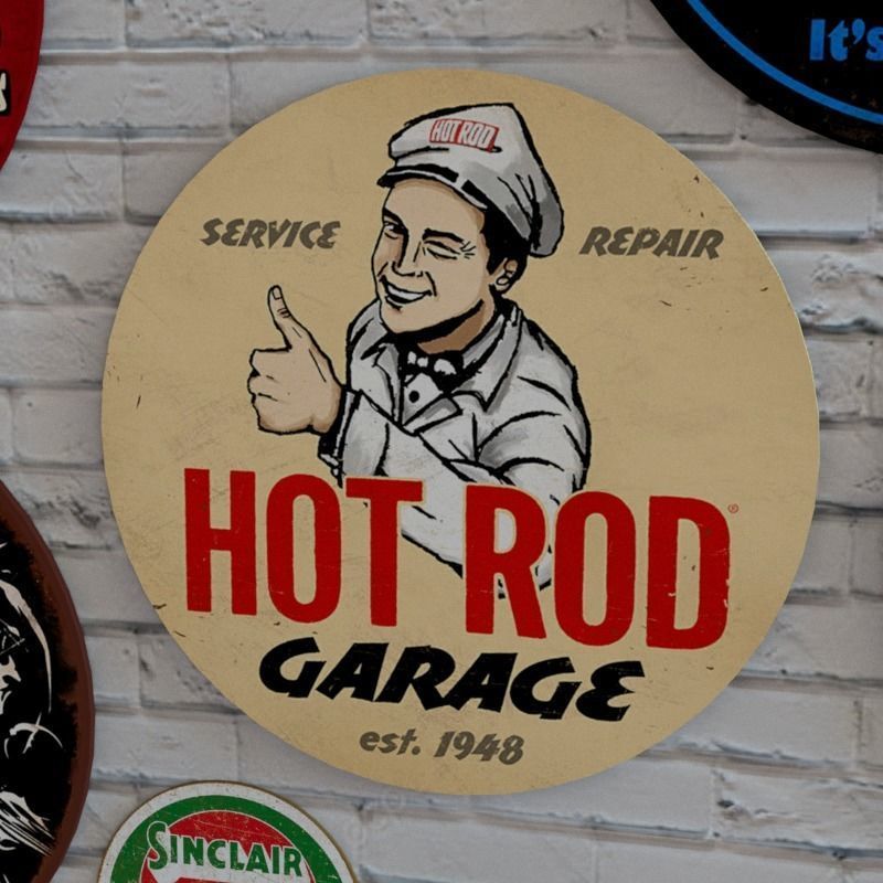 VINTAGE SIGNS PACK - SERVICE PARTS AND GARAGE Low-poly 3D model_23