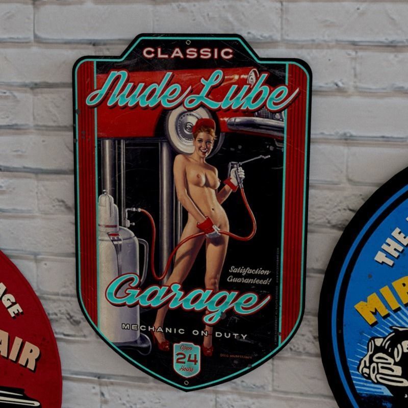 VINTAGE SIGNS PACK - SERVICE PARTS AND GARAGE Low-poly 3D model_18