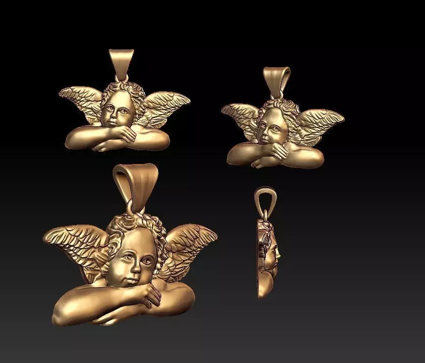 angel pendant 3D print model_0