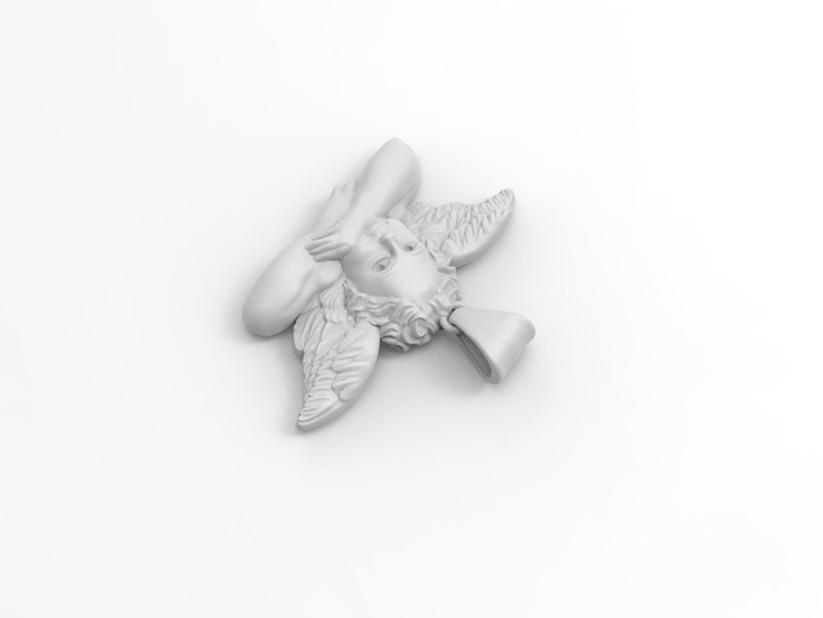 angel pendant 3D print model_5