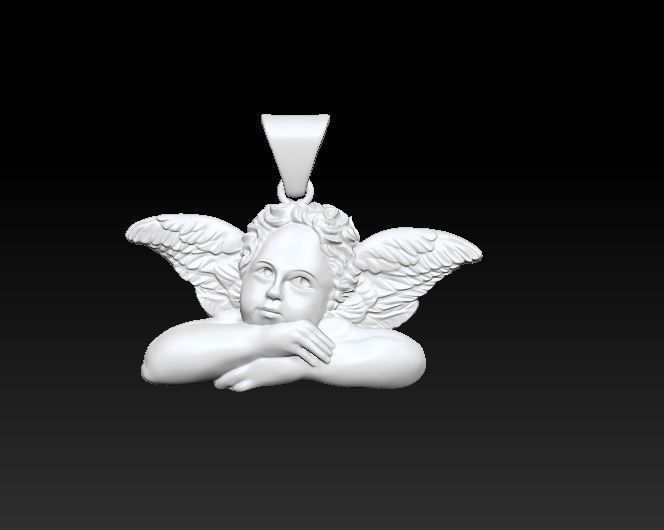 angel pendant 3D print model_3