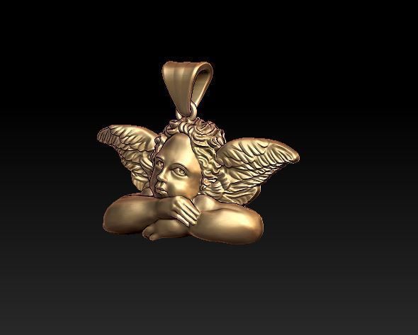 angel pendant 3D print model_1