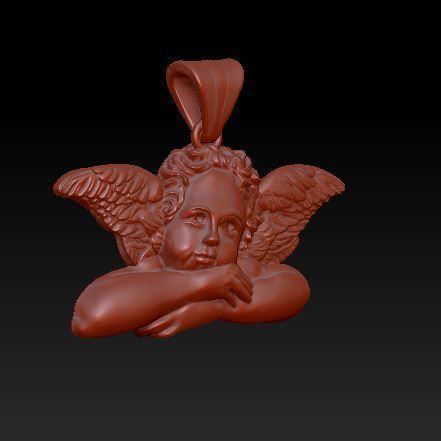 angel pendant 3D print model_4