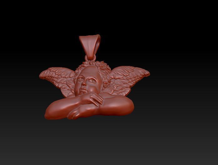 angel pendant 3D print model_2