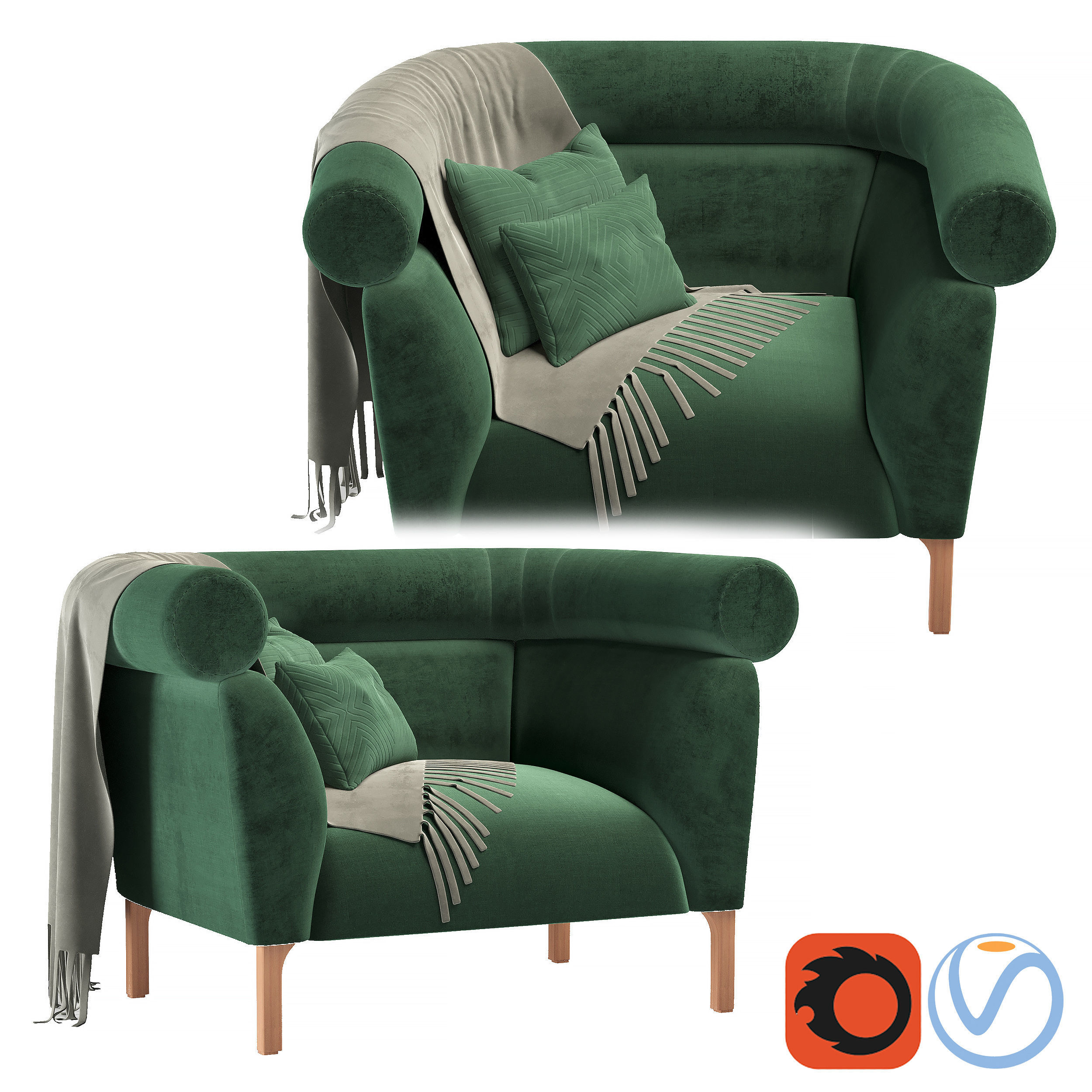 Rouble sofa 02 3D model_2