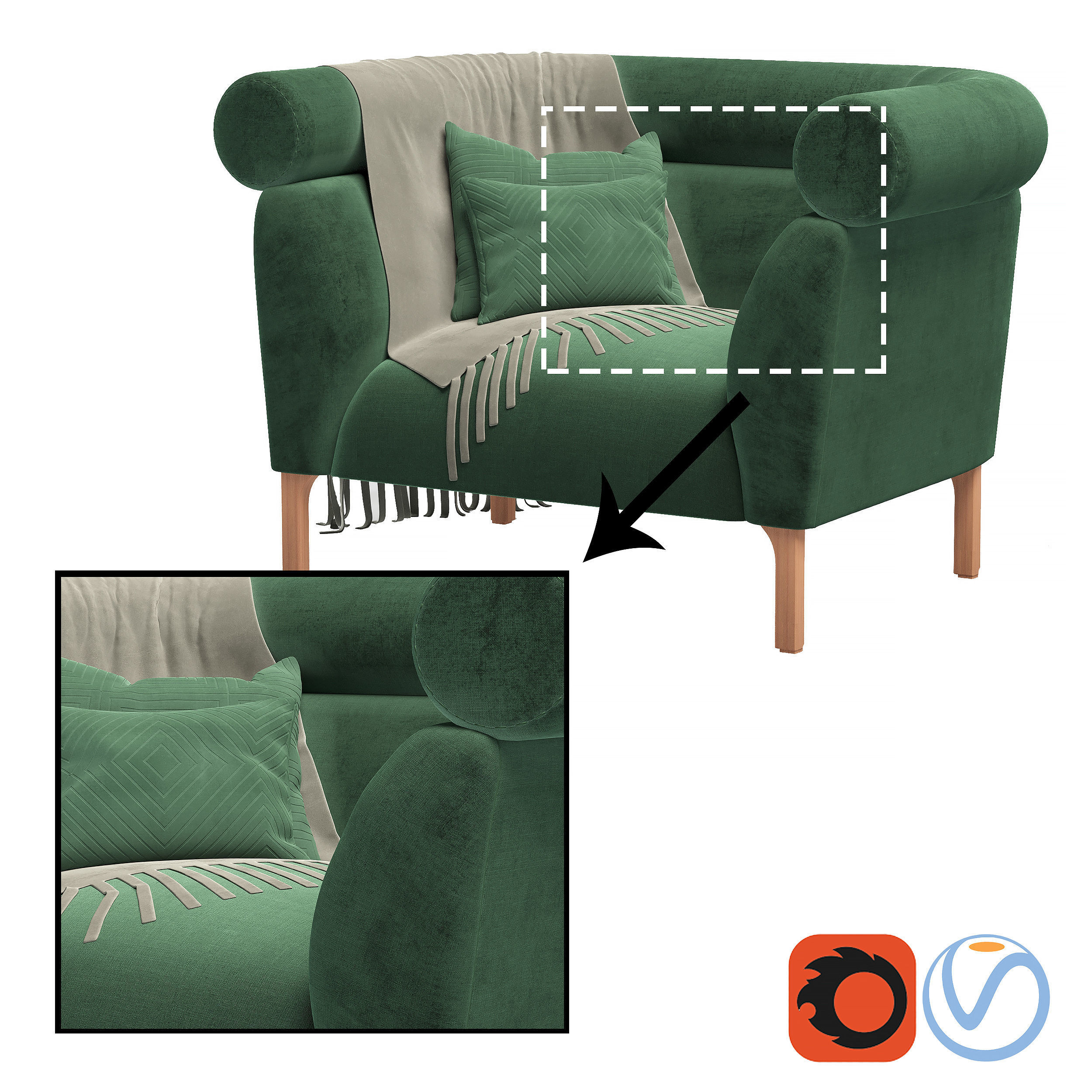 Rouble sofa 02 3D model_3
