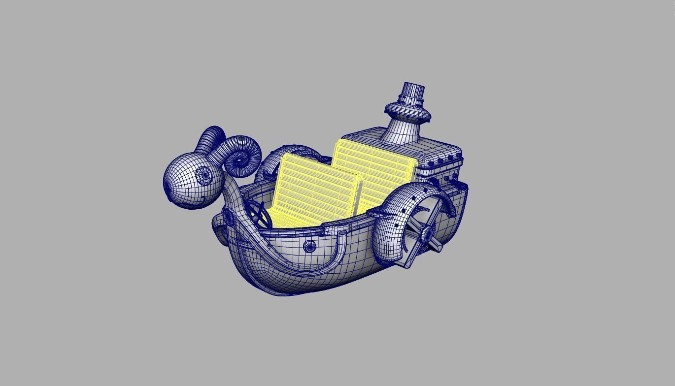 Mini Merry - One Piece Low-poly 3D model_2