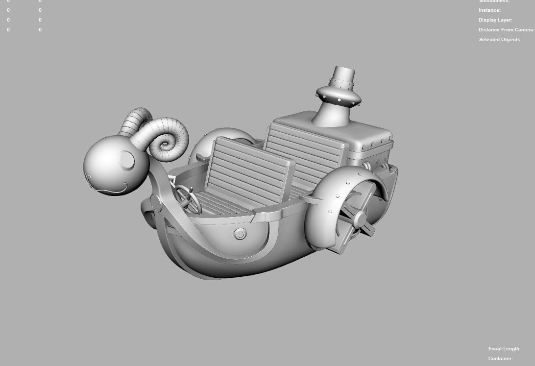 Mini Merry - One Piece Low-poly 3D model_8