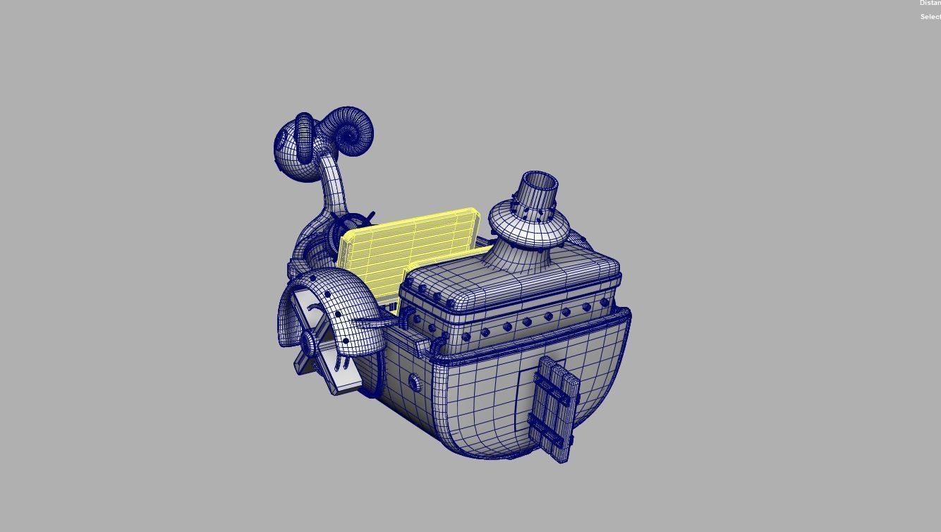 Mini Merry - One Piece Low-poly 3D model_7